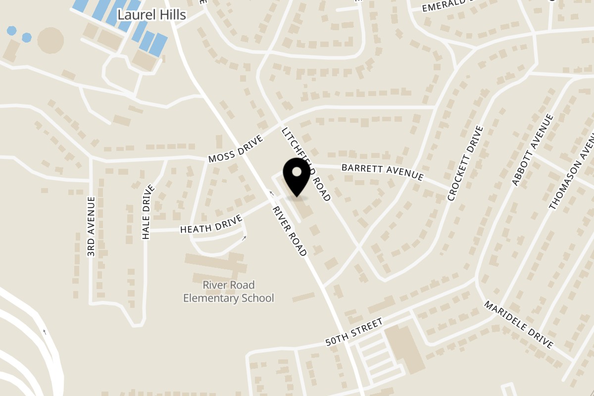 Map showing the location of The Emeralds Touch BBQ on 5156 River Rd Ste F in Columbus